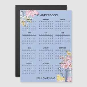 Carte Magnétique Calendrier floral simple mais élégant 2026   Aiman