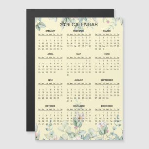 Carte Magnétique Calendrier floral simple mais élégant 2026   Aiman