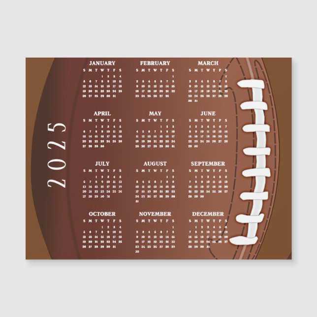 Carte magnétique Calendrier Football 2025 (Devant)