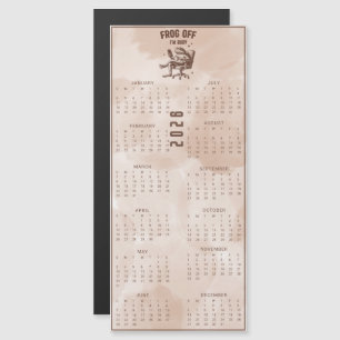 Carte Magnétique Calendrier grenouille marron FROG Off I'm Busy  20