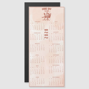 Carte Magnétique Calendrier grenouille marron FROG Off I'm Busy  20