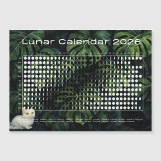 Carte Magnétique Calendrier Lunaire 2026 Phases de Lune Monstera ch