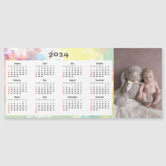 Carte Magnétique Calendrier magnétique 2024 - Photo personnalisée