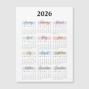 Carte Magnétique calendrier magnétique 2026
