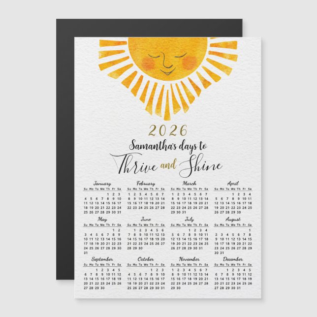 Carte Magnétique Calendrier magnétique 2026 Mélange Sun Inspiring (Devant / Derrière)