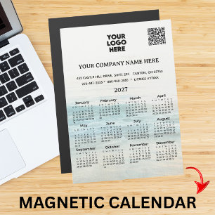 Carte Magnétique Calendrier magnétique 2027 avec code QR et nom de
