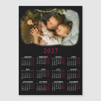 Carte Magnétique Calendrier magnétique 2027 avec photos d'enfants