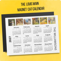 Calendrier magnétique 2027 des chats de Louis Wain