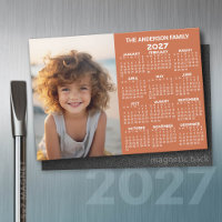 Calendrier Magnétique 2027 - Vue Annuelle Moderne 