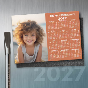 Carte Magnétique Calendrier Magnétique 2027 - Vue Annuelle Moderne