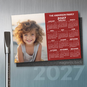 Carte Magnétique Calendrier Magnétique 2027 - Vue Annuelle Moderne