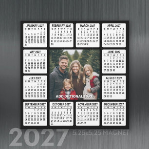 Carte Magnétique Calendrier magnétique carré 2027 avec photo