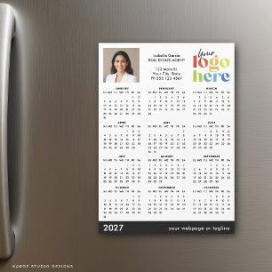 Carte Magnétique Calendrier magnétique de base moderne 2027