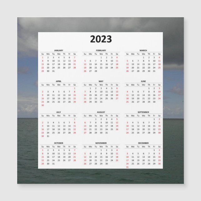 Carte Magnétique Calendrier magnétique de l'océan Atlantique 2023 (Devant)