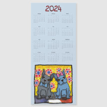 Calendrier magnétique des Bulldogs français 2024