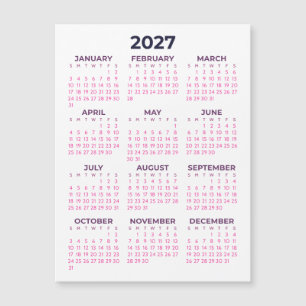 Carte Magnétique Calendrier Magnétique Féminin Simple Rose 2027