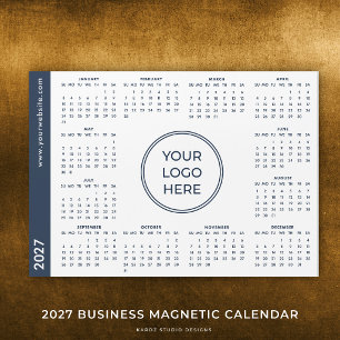 Carte Magnétique Calendrier magnétique Logo Entreprise Bleu Blanc 2