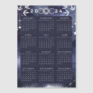 Carte Magnétique Calendrier magnétique minimal 2024