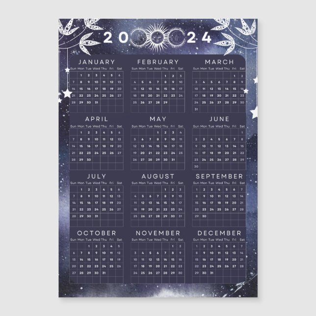 Carte Magnétique Calendrier magnétique minimal 2024 (Devant)