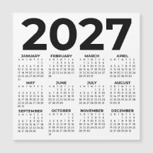 Calendrier Magnétique Minimaliste Simple De Base 2