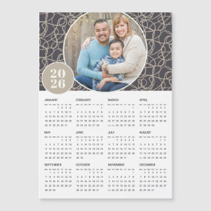 Carte Magnétique Calendrier magnétique photo couleur gris beige 202