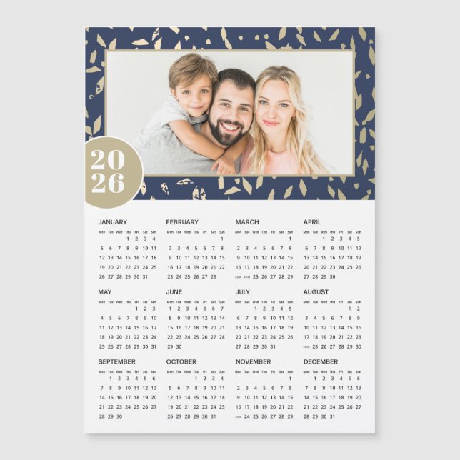 Carte Magnétique Calendrier magnétique photo personnalisé 2026 Mari (Devant)