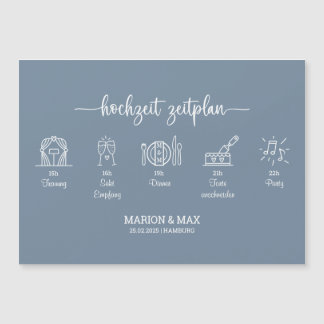 Carte Magnétique Calendrier Mariage Dusty Blue 01