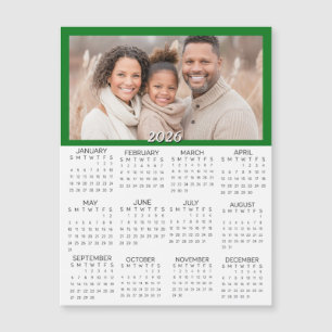 Carte Magnétique Calendrier mini personnalisé 2026 avec photos