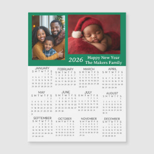 Carte Magnétique Calendrier mini personnalisé avec photos 2026