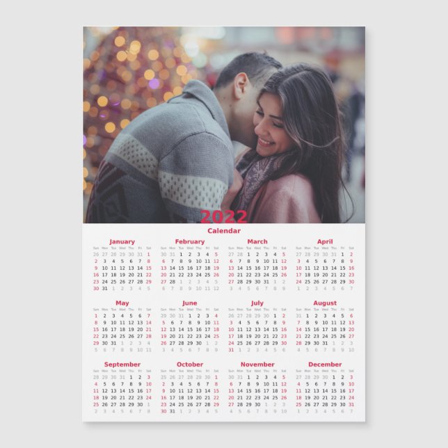 Carte Magnétique Calendrier personnalisé 2025 (Devant)