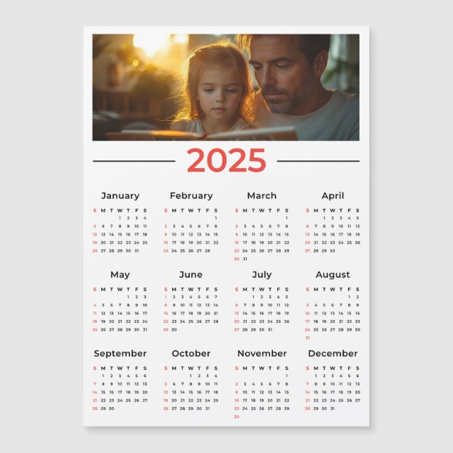 Carte Magnétique Calendrier photo personnalisé - année complète 202 (Devant)