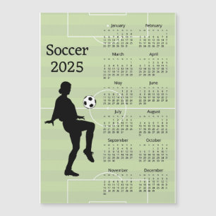 Carte magnétique Calendrier Soccer 2025