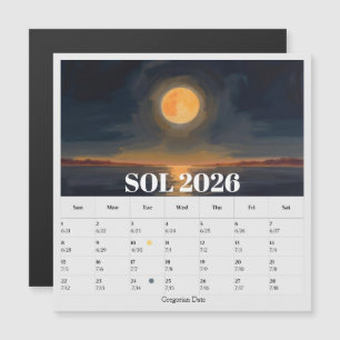 Carte Magnétique Calendrier solaire du zodiaque à phases lunaires s
