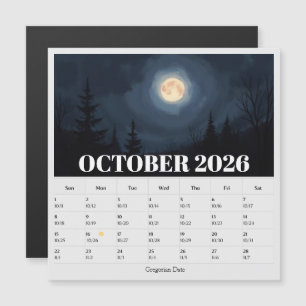 Carte Magnétique Calendrier Zodiaque des phases lunaires sur 13 moi