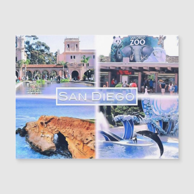 Carte Magnétique Californie - San Diego - Mosaic - USA - (Devant)