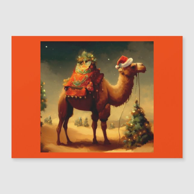 Carte Magnétique Camel de Noël 1 (Devant)