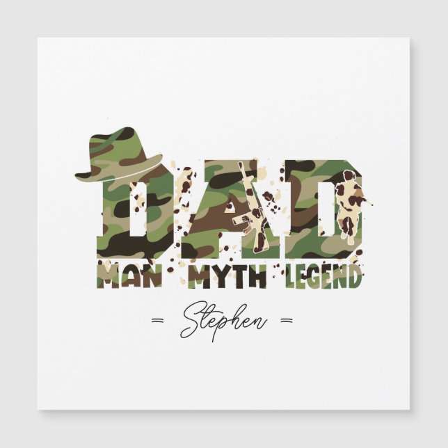Carte Magnétique Camouflage "Papa - Homme, Mythe, Légende" (Devant)
