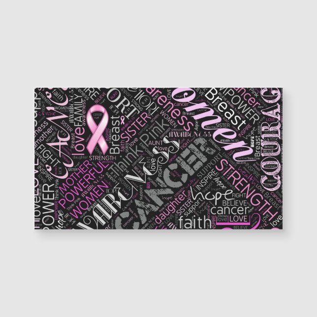 Carte Magnétique Cancer du sein Sensibilisation Mot Cloud ID261 (Devant)