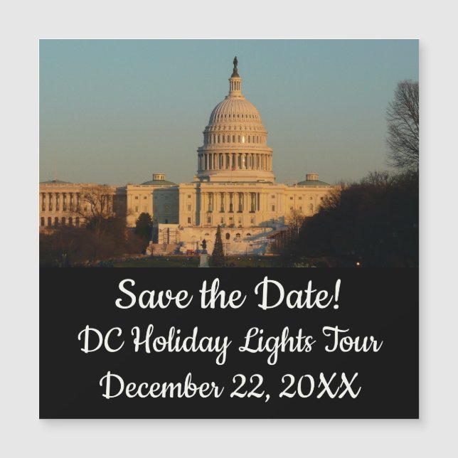 Carte Magnétique Capitol à Noël Washington DC Holiday (Devant)