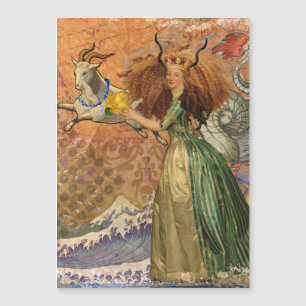 Carte Magnétique Capricorn Femme Chèvre Whimsical Amusant