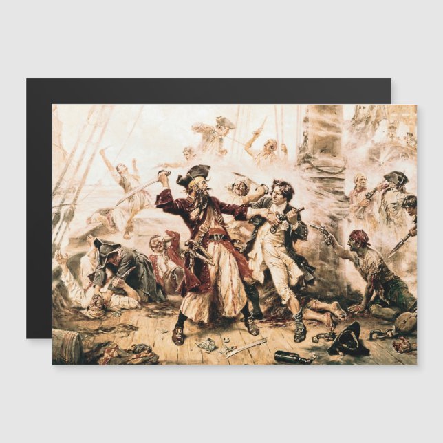 Carte Magnétique Capturez, pirate Barbe Noire, La Revanche de la Re (Devant / Derrière)