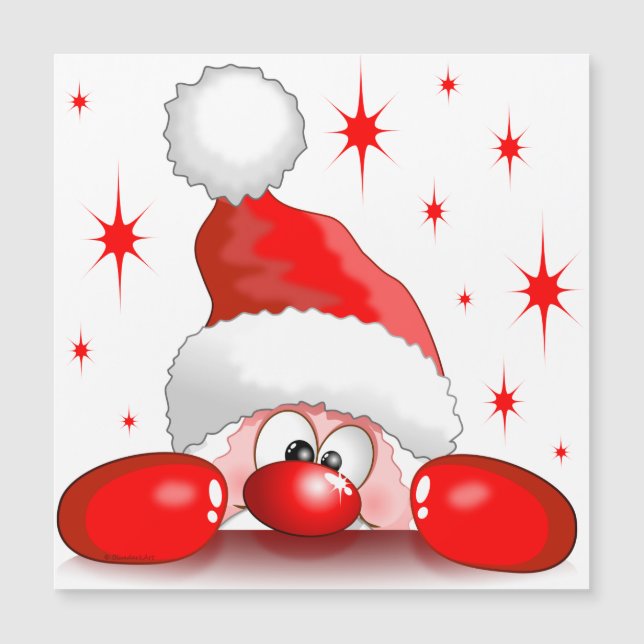 Carte Magnétique Caractère de Pékin de la cute caricature Père Noël (Devant)