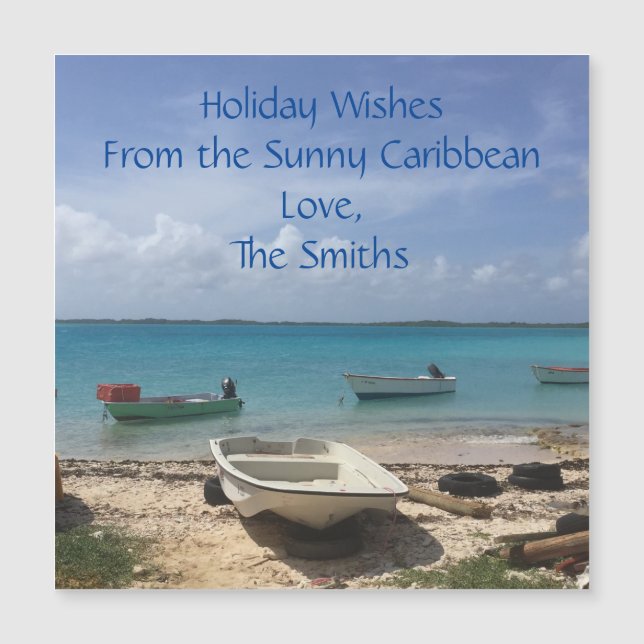 Carte Magnétique Caraïbes Dream Bonaire Bateaux de pêche Océan (Devant)