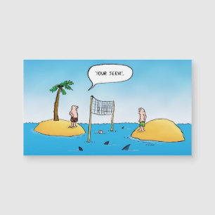Carte Magnétique Caricature amusante de Shark Volleyball