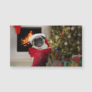 Carte Magnétique Carlin Misha attend le matin de Noël