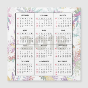 Carte magnétique Carré Calendrier 2018