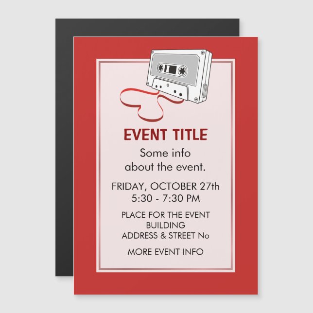 Carte Magnétique Cassette audio (Devant / Derrière)