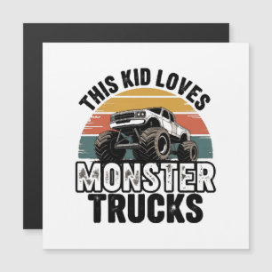 Carte Magnétique Ce gamin adore les monstres trucks