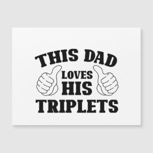 Carte Magnétique Ce papa aime ses triplets - Cadeau pour papa avec 
