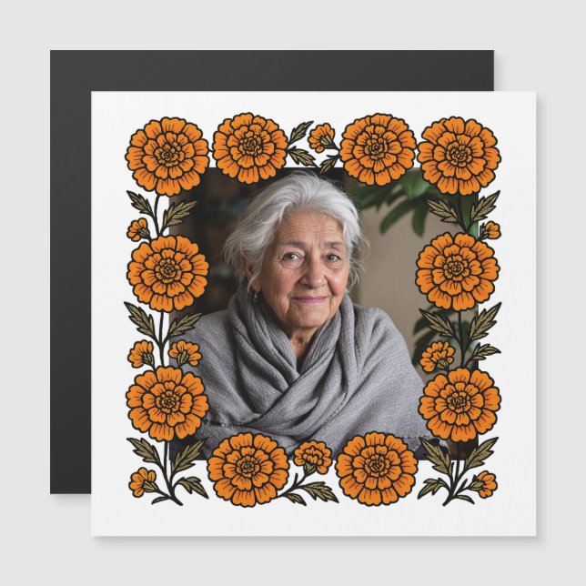 Carte Magnétique Cempasúchil Ofrenda Altar Día de Muertos (Devant / Derrière)